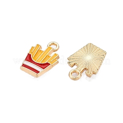 合金エナメルチャーム  カドミウムフリー＆ニッケルフリー＆鉛フリー  フライドポテトチャーム  ライトゴールド  ゴールド  14x10x2mm  穴：1.6mm&nbsp;ENAM-S126-061A-01-NR