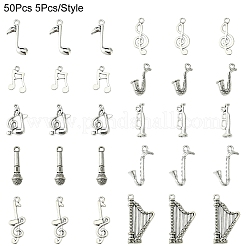 50Pcs 10 Styles Tibetan Style Zinc Alloy Pendants&nbsp;FIND-YW0005-12