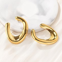 304ステンレススチールスタッドピアス  U字型  ゴールドカラー  41x34mm&nbsp;EJEW-D319-03G