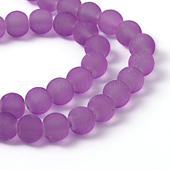 Baking Paint Transparent Glass Bead Strands&nbsp;GLAA-S031-8mm-32