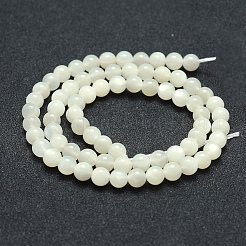Natural White Moonstone Beads Strands&nbsp;G-P342-02A-6mm-A-