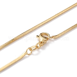 真鍮スネークチェーンネックレス  カニカン付き  長持ちメッキ  18KGP本金メッキ  18.50インチ（47cm）  1.5mm&nbsp;X-NJEW-I247-03G