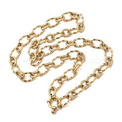 304 Stainless Steel Twisted Oval Link Chain Necklaces for Women&nbsp;NJEW-Z091-07G