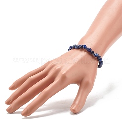 Natural Lapis Lazuli Nuggets Beads Stretch Bracelet&nbsp;BJEW-JB07145-03
