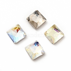 K9ガラスラインストーンカボション  フラットバック＆バックメッキ  多面カット  正方形  ミックスカラー  5x5x2mm&nbsp;RGLA-F077-A