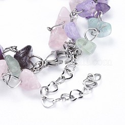 Chip Natural Mixed Stone Multi-strand Bracelets&nbsp;BJEW-JB04393-01