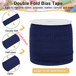 ポリコットンリボン1ロール  DIYクラフト縫製アクセサリー  ダークブルー  7/8インチ（21mm）  約54.68ヤード（50m）/セット&nbsp;OCOR-BC0009-30C