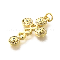 Brass Micro Pave Clear Cubic Zirconia Pendants&nbsp;KK-M297-07G