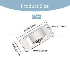8Pcs Brass Fold Over Clasps&nbsp;FIND-FH0009-95B