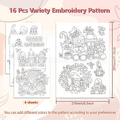4 Sheets 11.6x8.2 Inch Stick and Stitch Embroidery Patterns&nbsp;DIY-WH0455-238