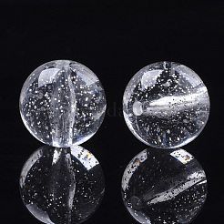 透明なアクリルビーズ  キラキラビーズ  ラウンド  透明  16x15.5mm  穴：2mm&nbsp;X-TACR-N009-07B-01