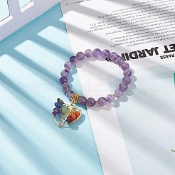 Natural Amethyst Stretch Bracelet&nbsp;BJEW-JB08747-01