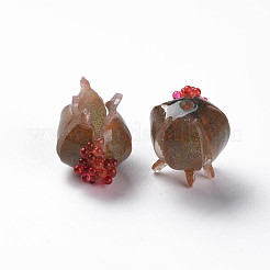 プラスチックビーズ  ザクロ  キャメル  15~16x15.5~17x13~14mm  穴：1.4mm&nbsp;KY-N015-71-01