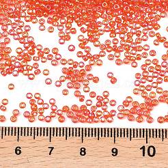 MIYUKIラウンドロカイユビーズ  日本製シードビーズ  （rr297)透明タンジェリンab  11/0  2x1.3mm  穴：0.8mm  約50000個/ポンド&nbsp;SEED-G007-RR0297