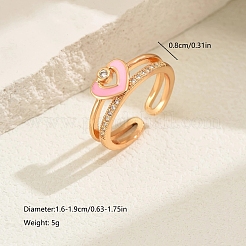 Fashionable Cute Brass Cubic Zirconia Cuff Rings&nbsp;XX5517