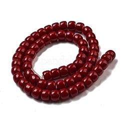 オペークガラスビーズ連売り  バレル  ファイヤーブリック  8x6mm  穴：1.6mm  約61~62個/連  14.84''~15.16''（37.7~38.5センチメートル）&nbsp;LS-GLAA-NH0002-B07