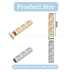 100Pcs 2 Colors Brass Tube Beads&nbsp;FIND-BC0004-97