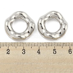 CCBプラスチックヨーロピアンビーズ  大穴ビーズ  フラットラウンド  プラチナ  20x5mm  穴：9.5mm&nbsp;CCB-P013-13C-P