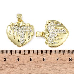 Rack Plating Brass Micro Pave Clear Cubic Zirconia Pendants&nbsp;KK-K341-52A-G