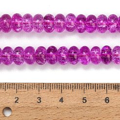 染色された天然石風ガラスビーズの連  ロンデル  パープル  8~8.5x4.5~5mm  穴：1.2mm  約79個/連  14.57''（37センチメートル）&nbsp;GL-Z001-03A-06