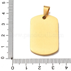 304ステンレスペンダント  長方形のチャーム  真空めっき  ゴールドカラー  35x22x2.5mm  穴：7x5mm&nbsp;STAS-F323-04G