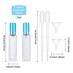 14Pcs 7 Colors Refillable Glass Plastic Spray Bottles&nbsp;MRMJ-BC0002-90