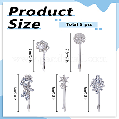 1Set Alloy Rhinestone Hair Barrettes Set with Pearl&nbsp;AJEW-LP0001-89P