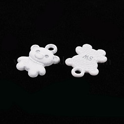 塗装合金チャームをスプレー  カドミウムフリー＆鉛フリー  クマ  ホワイト  14x10x2mm  穴：1.6mm&nbsp;PALLOY-Q433-034J-RS