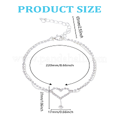 1Pc Brass Rhinestone Link Anklets&nbsp;AJEW-LP0007-21