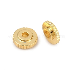 真鍮製スペーサービーズ  フラットラウンド  18KGP本金メッキ  6x2.3mm  穴：1.5mm&nbsp;KK-D375-05G-01