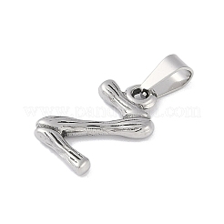 変色しない304ステンレススチールペンダント  竹風  ステンレス鋼色  文字.z  18x11.5x3mm  穴：3x7mm&nbsp;STAS-F235-01P-Z