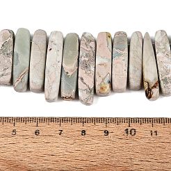 天然バリスサイトビーズ連売り  不規則な棒  上部に穴が開けられた  12~49x3~9x4~9mm  穴：0.8~1mm  約55~68個/連  14.76~17.13インチ（37.5~43.5cm）&nbsp;G-Q616-06E