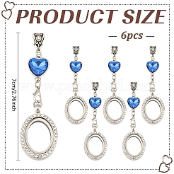 6Pcs Alloy Oval Locket Pendants&nbsp;PALLOY-MA00005