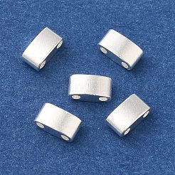 真鍮製ビーズ  鉛フリー＆カドミウムフリー  長方形  925銀メッキ  2.5x5x2mm  穴：0.9mm&nbsp;KK-K383-16B-S
