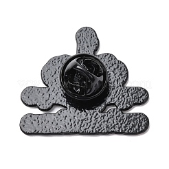 科学記号のエナメルピン  バックパック用合金ラペルピンバック  空色  27x30.5mm&nbsp;JEWB-L024-03EB-01