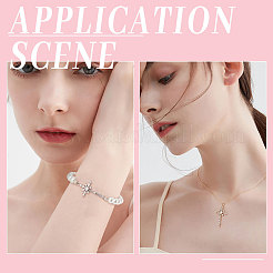 6Pcs 3 Colors Brass Pave Clear Cubic Zirconia Connector Charms&nbsp;ZIRC-BBC0001-90