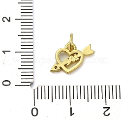 Heart Theme Brass Micro Pave Cubic Zirconia Charms&nbsp;KK-H475-56G-07