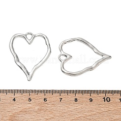 合金ペンダント  ハートチャーム  ラックめっき  カドミウムフリー＆鉛フリー  プラチナ  37x28.5x2mm  穴：3x4mm&nbsp;AL-CBA5609-02P