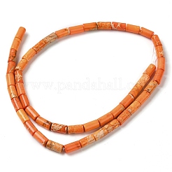 ナチュラルインペリアルジャスパービーズ連売り  染め  コラム  ダークオレンジ  8x4.5mm  穴：1.2mm  約50個/連  15.75''（40センチメートル）&nbsp;G-Q169-A02-01F