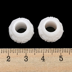 オペークアクリルヨーロピアンビーズ  大穴ビーズ  ロンデル  ホワイト  15x12mm  穴：7mm  約385個/500g&nbsp;SACR-L007-001C
