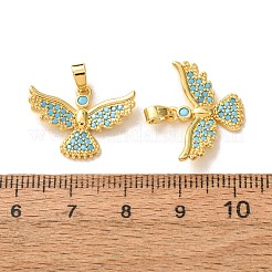 Brass Micro Pave Deep Sky Blue Cubic Zirconia Pendants&nbsp;CU-CBA9AB3-42G