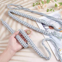 ポリエステルスタッフストラップショルダーコード  グレー  1100x23x10mm&nbsp;DIY-WH0888-416C