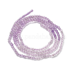 天然ラベンダーアメジストビーズ連売り  多面カット  ラウンド  2mm  穴：0.5mm  約217個/連  15.35''（39センチメートル）&nbsp;G-Z121-A01-2mm