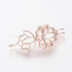 合金アロマペンダント  ケージペンダント  花  ローズゴールド  25x17.5x10.5mm  穴：3.5x4.5mm  インナー対策：11.5x14mm&nbsp;PALLOY-S062-40RG