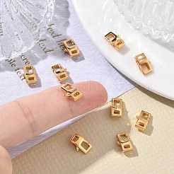 シェグレース 真鍮製ロブスタークラスプ  長方形  カドミウムフリーと鉛フリー＆ニッケルフリー  18KGP本金メッキ  10x6x3.5mm  穴：1.5x2.5mm&nbsp;XGRQ7M670-970G