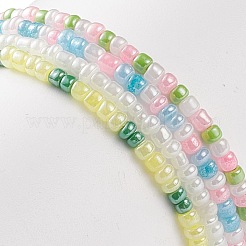4 個 4 色ガラス シード ビーズ ストレッチ ブレスレット セット女性  ミックスカラー  内径：2-3/8インチ（6.1cm）  1pc /カラー&nbsp;BJEW-JB08657