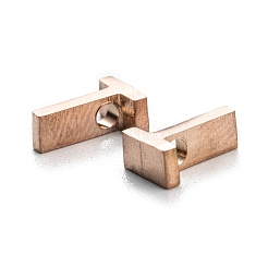 イオンプレーティング（IP）304ステンレススチールチャーム  アルファベット  ローズゴールド  文字.t  8x5x3mm  穴：1.8mm&nbsp;STAS-K216-41T-RG