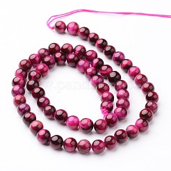 Round Natural Tiger Eye Bead Strands&nbsp;G-J346-19-6mm