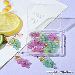 10 個 2 色模造翡翠ガラスペンダント  真鍮製の金具と304ステンレススチール製の丸カン付き  ブドウのチャーム  ミックスカラー  45mm  5個/カラー&nbsp;FIND-CJ0002-05