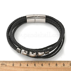 Braided Microfiber Leather Multi-strand Bracelets&nbsp;BJEW-Q010-01A